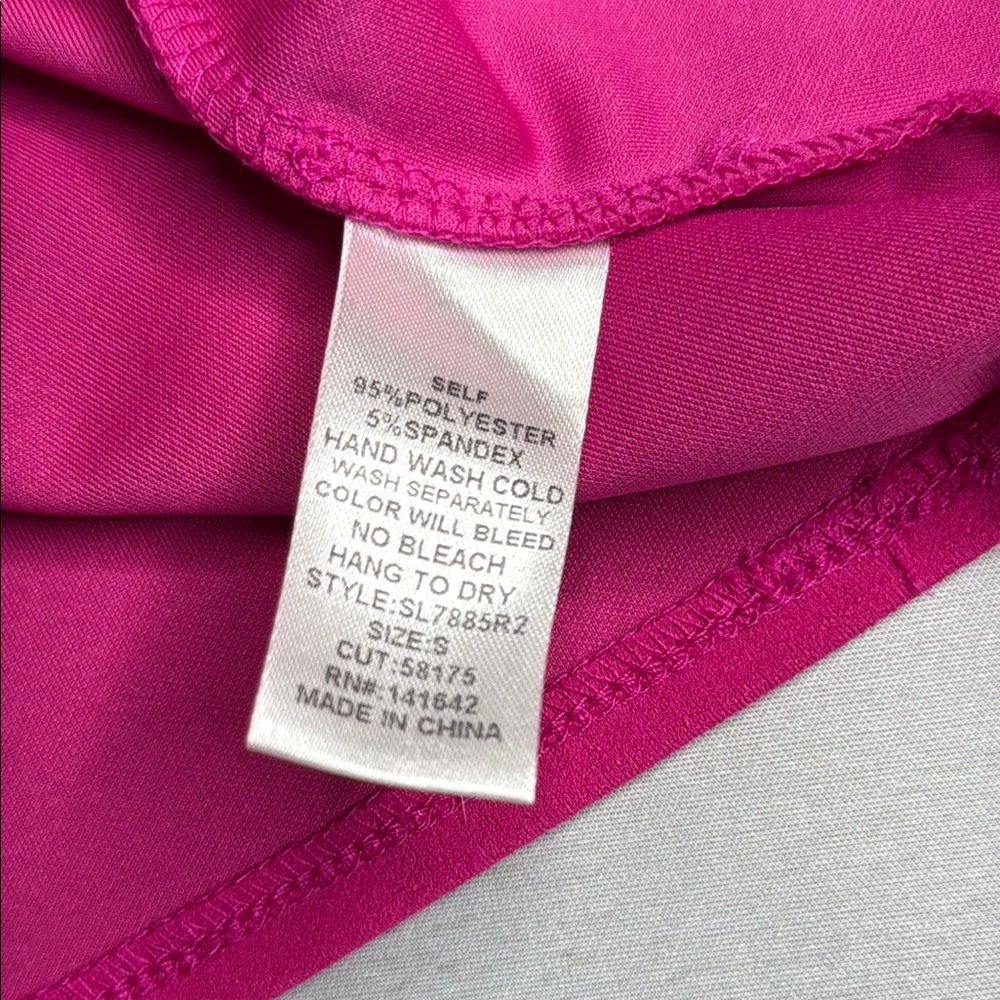 She + Sky Hot Pink Short Sleeve Shift Dress - Picture 5 of 7